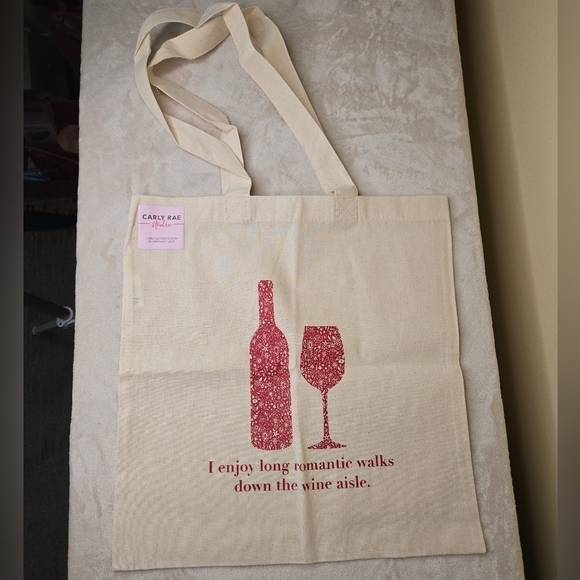 Carly Rae Studio Lightweight Canvas Tote Bag - Wine Theme - Picture 2 of 10